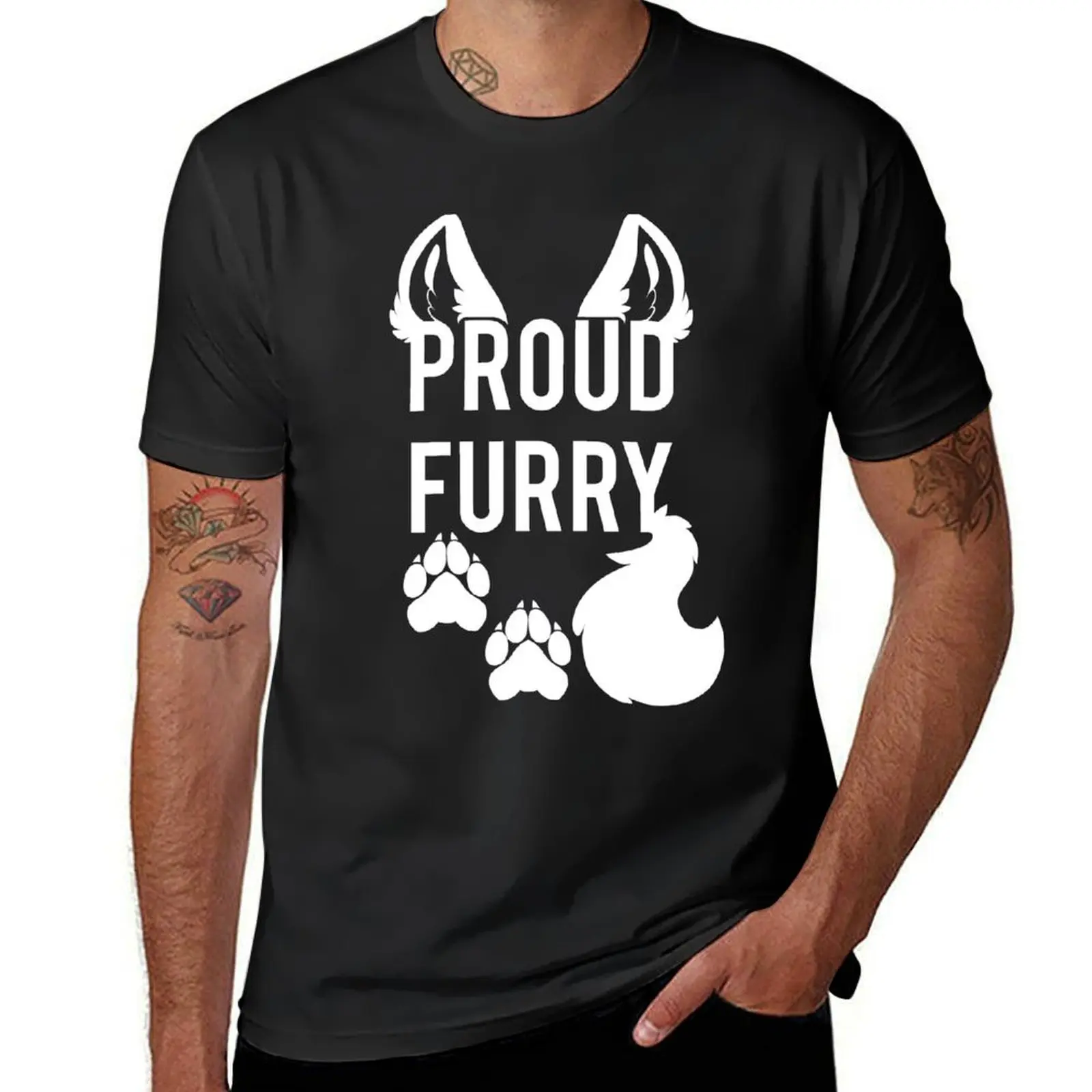 

PROUD FURRY T-Shirt vintage clothes summer shirt Funny t-shirts mens workout shirts