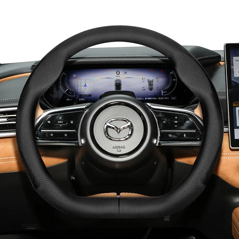 

For Mazda Round D-Shaped Steering Wheel Cover Ultra-Thin Fit 2 3 5 6 Gh Mx5 Cx3 Cx5 Cx30 2016 2017 2018 2020 2024 Accessories