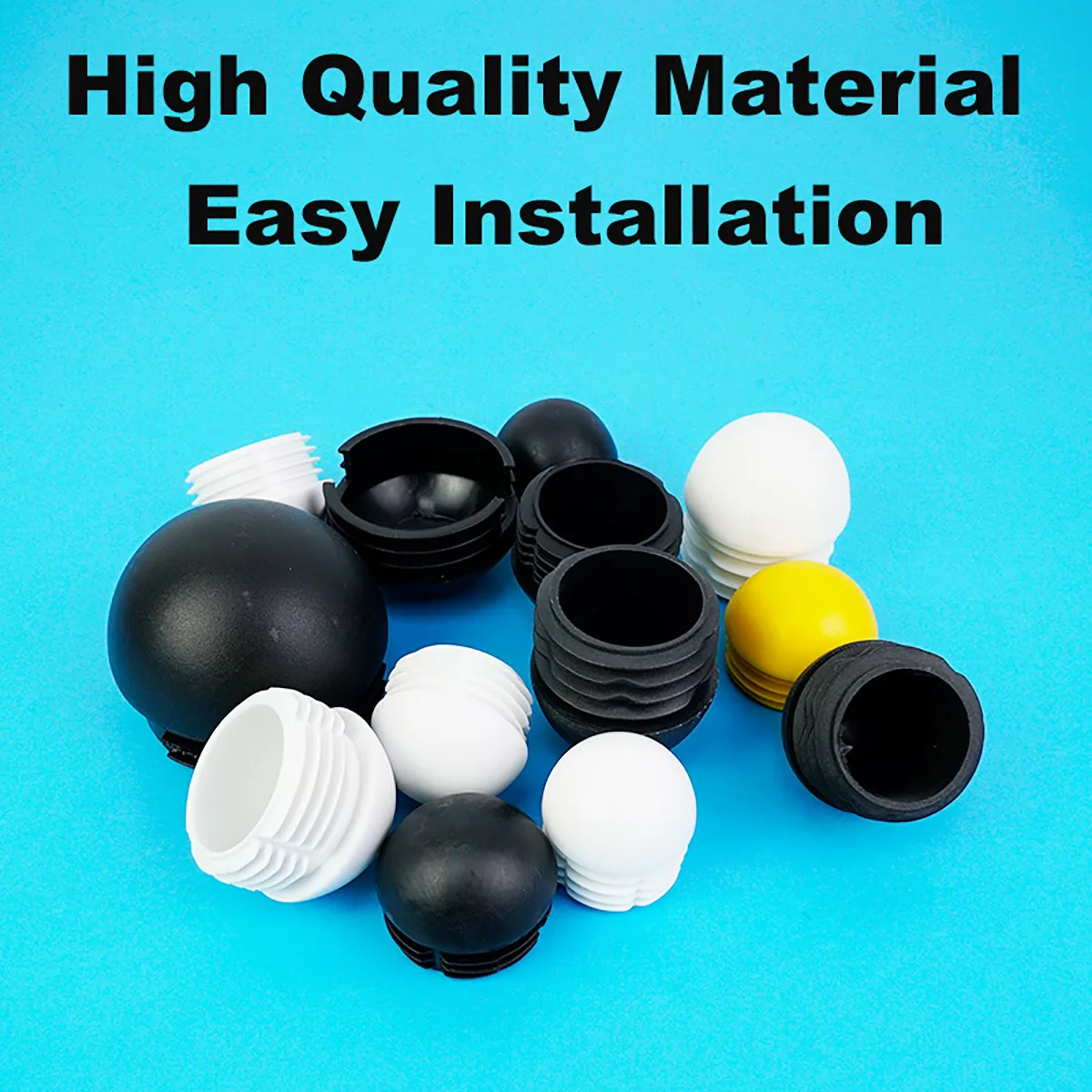 4Pcs Round Rubber Pipe Plug Spherical Head Round Plastic Plug End Furniture Steel 13-60mm Cover Furniture Tube Accessories