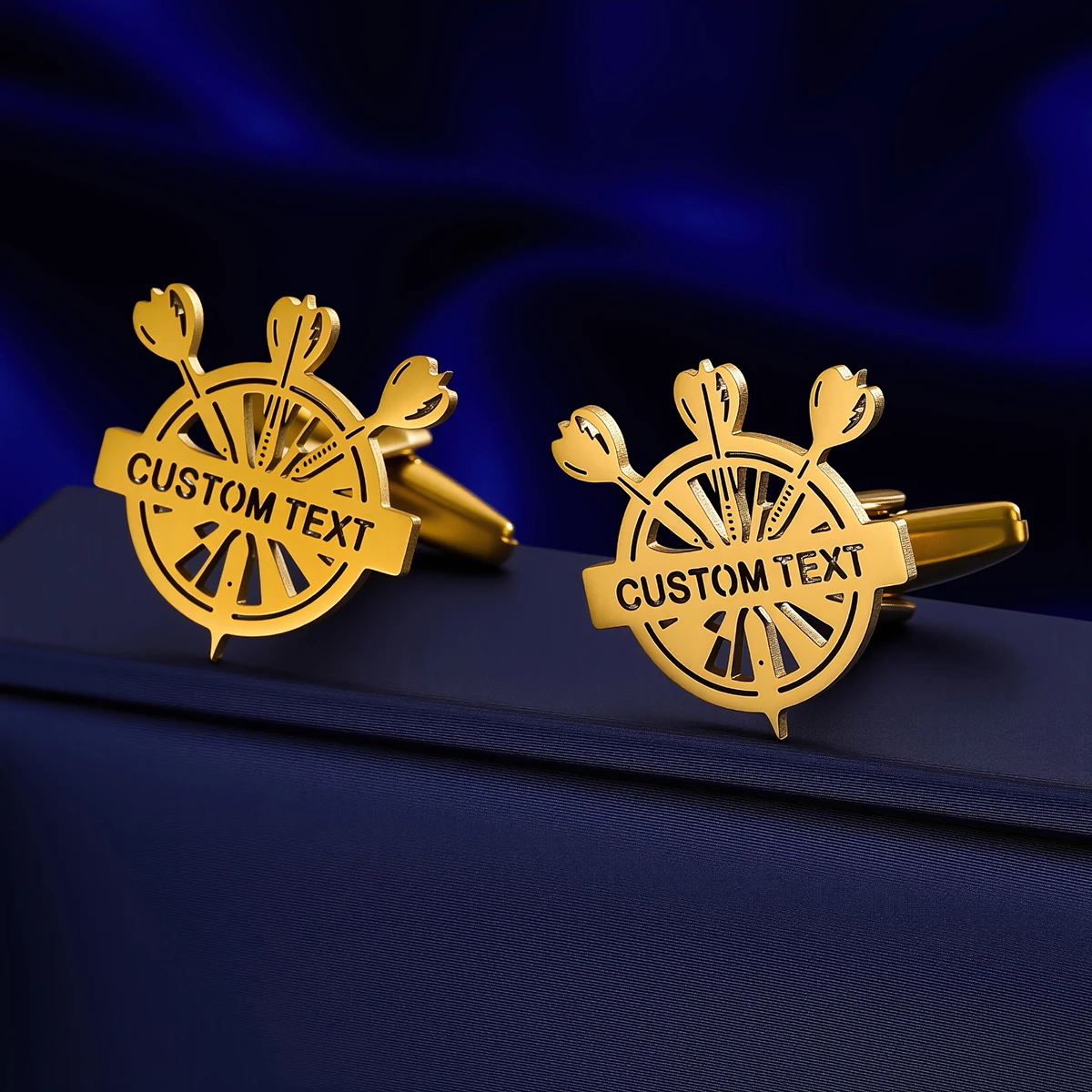 Customized Name Men's Dartboard Cufflinks Customized Suit Shirt Stainless Steel Buttons Sports Jewelry Gifts