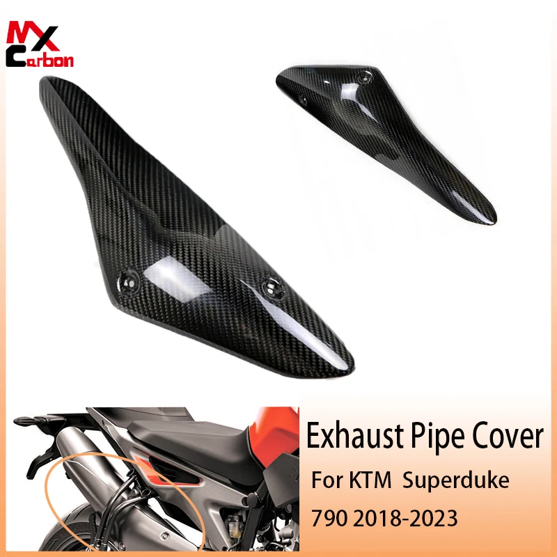 

For KTM Superduke 790 Duke 890 2018+ Motorcycle Modification Accessories 3K 100% Carbon Fiber Exhaust Pipe Cover Fairing Kit