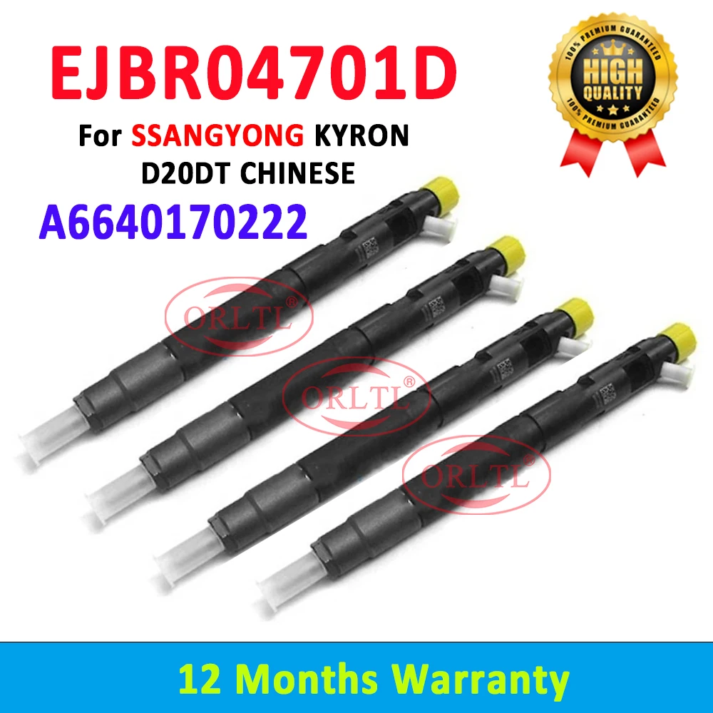 ORLTL EJBR04701D Fuel Injector Nozzle A6640170222 Diesel Injector 6640170222 For Delphi SSANGYONG Actyon,Kyron,D20DT