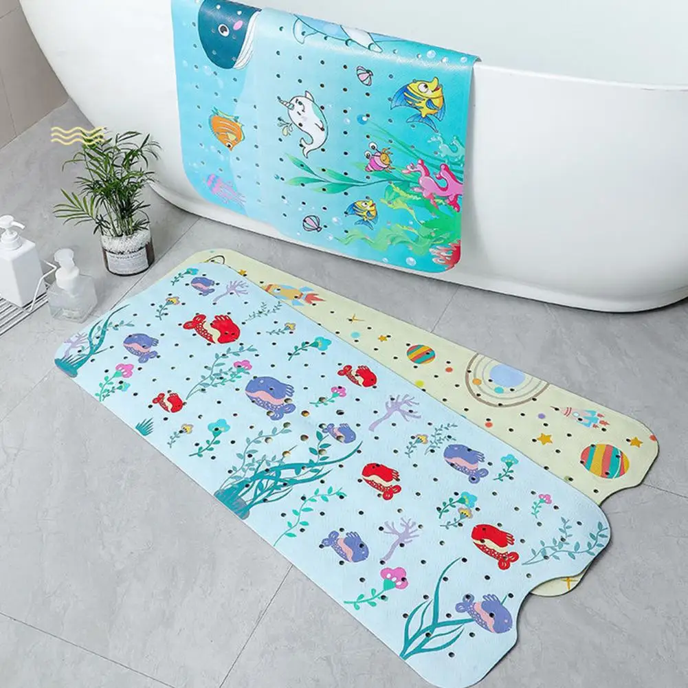 Non-slip Rug Shower Mat Soft Quick-drying Baby Bath Mat with Cartoon Pattern Non-slip Design Suction Cups for Bathroom Safety