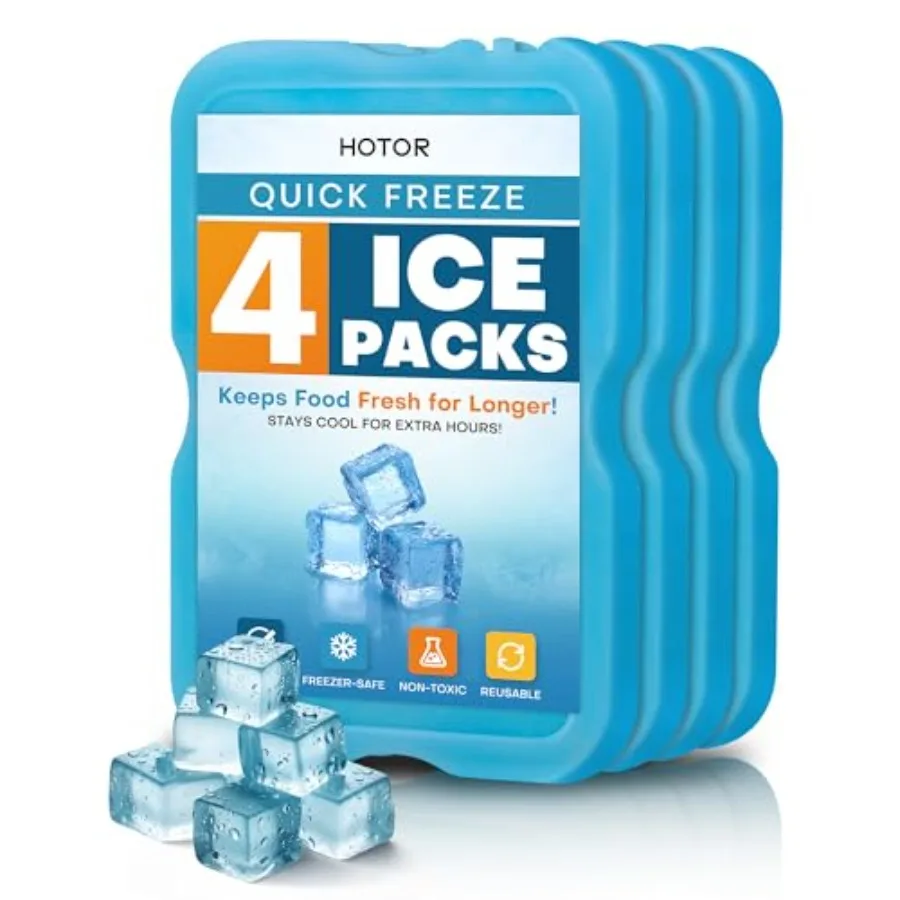 

Reusable Ice Packs for Cooler and Lunch Boxes Slim, BPA-Free, Leakproof Gel Packs for Lunch Bag, Cooler Backpack and Travel Foo