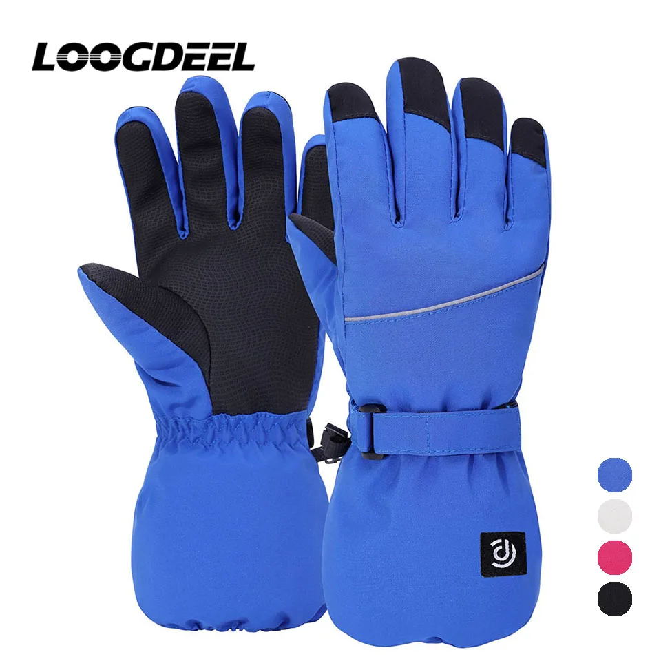 

LOOGDEEL Ski Warmth Gloves Touch Screen Non-slip Winter Fleece Skiing Cycling Running Snowboard Snow Gloves Waterproof Windproof