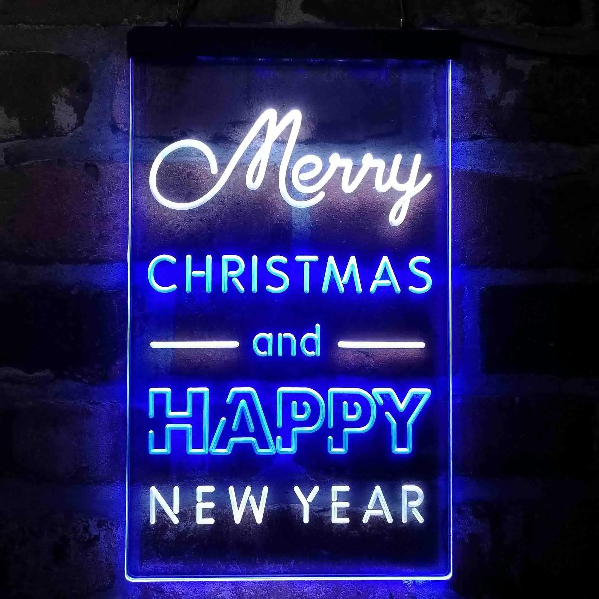 Merry Christmas & Happy New Year Dual Color Led Neon Sign st6-i4123