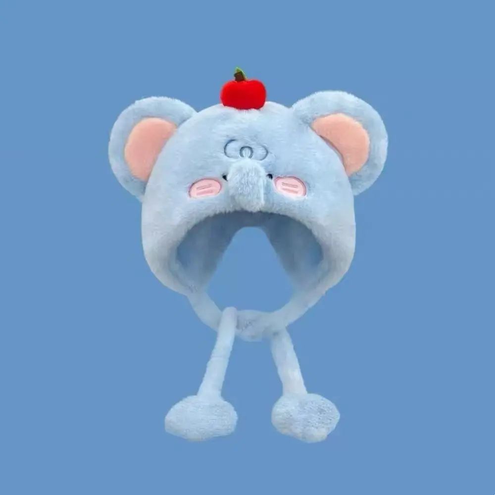 귀여운 털이 많은 귀 보호 모자 두꺼운 만화 양 모양 따뜻한 헤드기어 방풍 몽골리안 모자 여성 패션