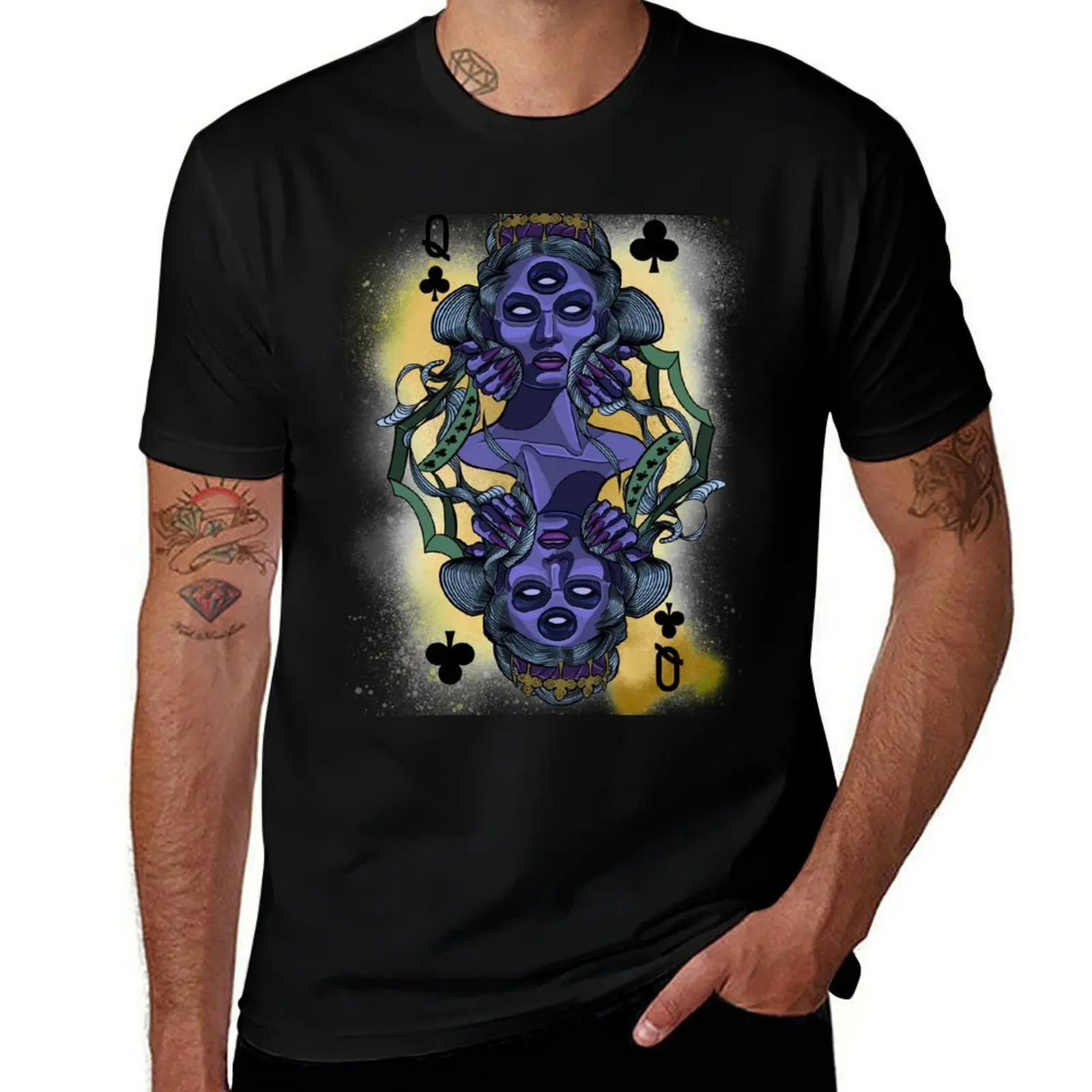 

Queen of Clubs T-Shirt Comfortable Workout Short Sleeve Shirt