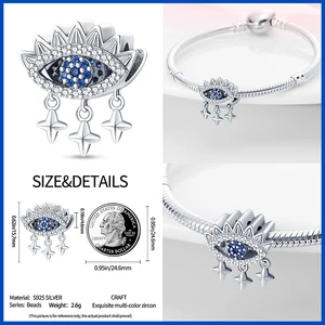 سحر عين الشيطان الكلاسيكي للنساء، 100٪ حقيقي، 925 فضي، خرز، يناسب أساور باندورا الأصلية، رفيعة، DIY، صناعة المجوهرات أفضل 10 ملابس تخرج للأطفال من الذكور - No10