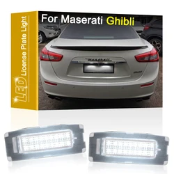 2Pcs Waterproof LED Number Plate Lamp For Maserati Ghibli M157 2014-2020 White License Plate Light Assembly