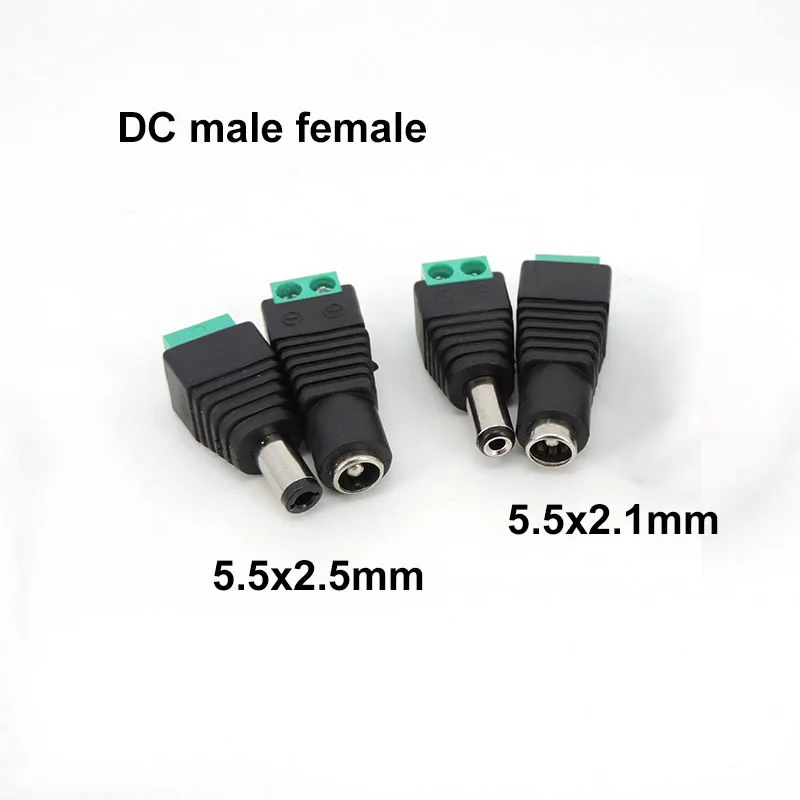 DCおよびオスコネクタ,オスプラグ,電源アダプター,LEDストリップライト,5.5x2.1mm, 5.5x2.5mm, 3.5x1.35mm