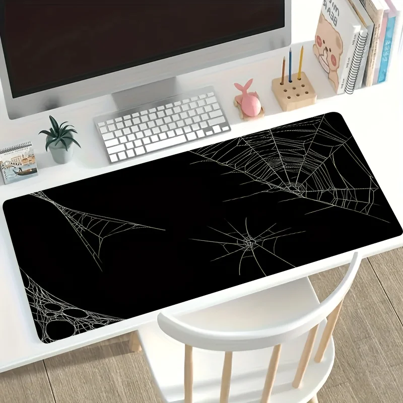 

Extra Large Spider Web Gaming Mouse Pad, Anti-slip Rubber Base, Stitched Edges, Suitable for Desktop Decoration,study,office Use