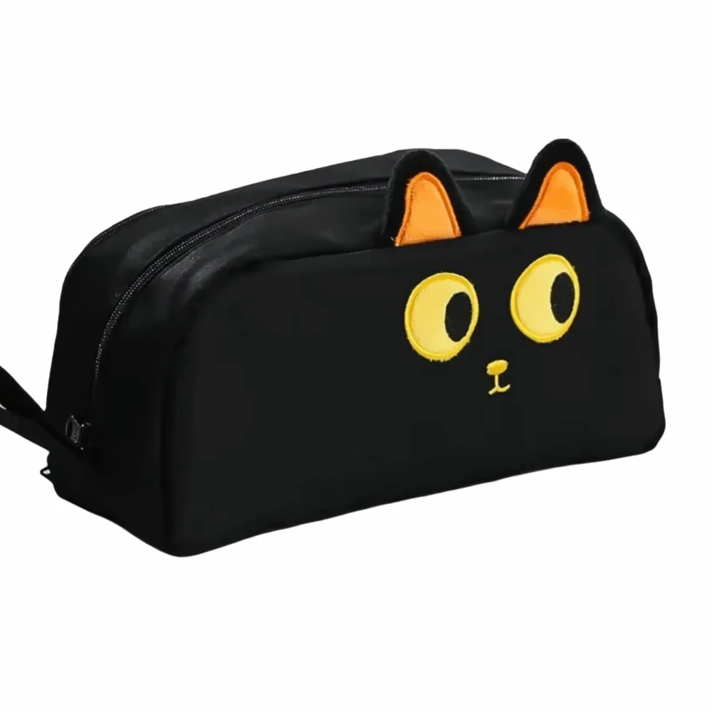 Animal Shaped Capybara Pen Case Large Capacity Black Cat Panda Cartoon Pencil Box Desktop Organizer Stationery