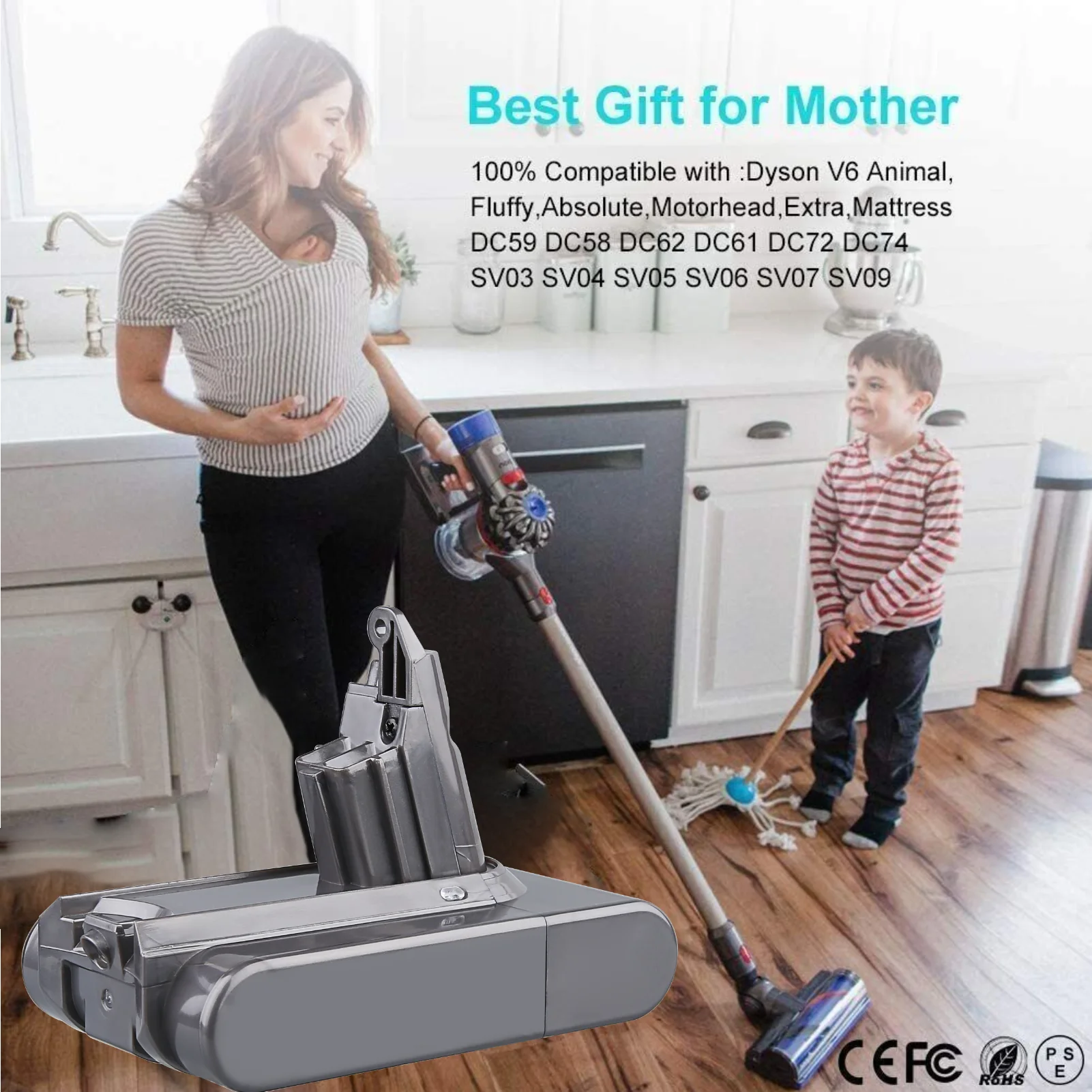 VANON 1/2/4 pezzi 6.4Ah 21.6V V6 pin batteria sostituire per Dyson Animal/Assoluto/Motorhead SV03 SV04 SV05 DC59 DC58 aspirapolvere