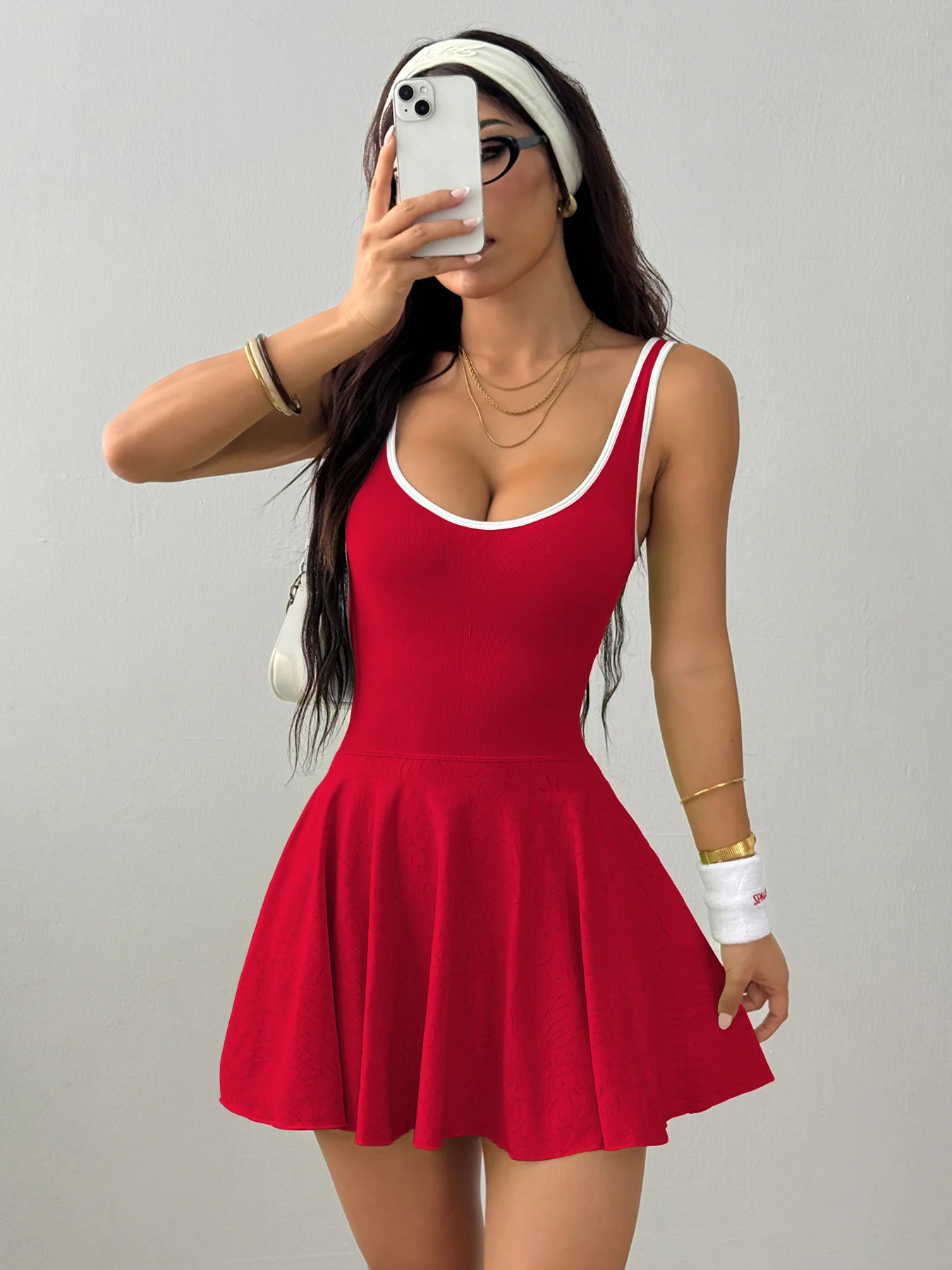 Seamless Women Sports Dress Golf Tennis Suits with Bra and Shorts Fitness Gym Jumpsuits Workout Clothings Sportswear