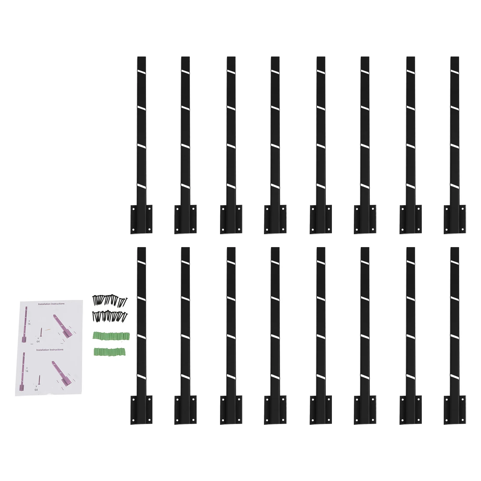 Black Steel 76*15*15cm Fence Extension Arm Rust-proof Heightening Pet Fence Extension Bracket Set