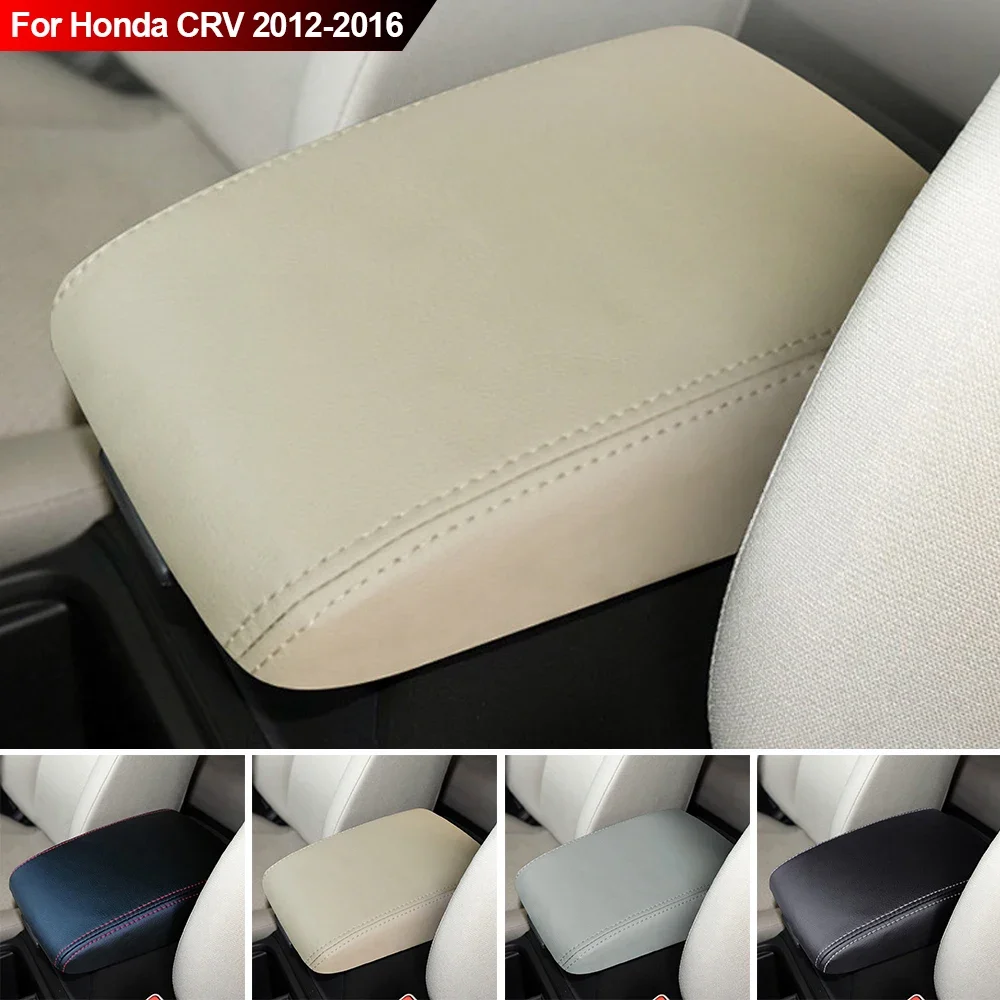 Microfiber Leather Car Interior Armrest Box Center Console Lid Armrest Cover Accessories Cover Fitment For Honda CRV 2012-2016