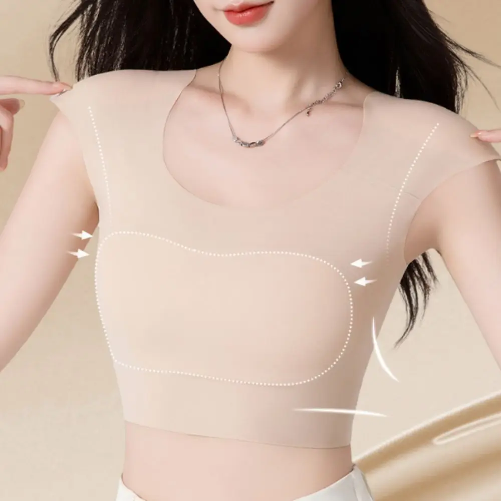 Fashion Seamless Right-angle Shoulder Bra Chest Binder Bustier Shoulder Pad Vest Invisible Lingerie Wireless Bra Body Shaping
