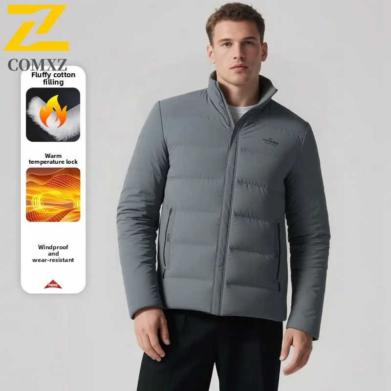 2025 جديد الرجال سترة قطن انفصال الفراء طوق مقاومة البرد الدافئة الدائمة طوق سترة قطن في الهواء الطلق الشارع سترة معطف