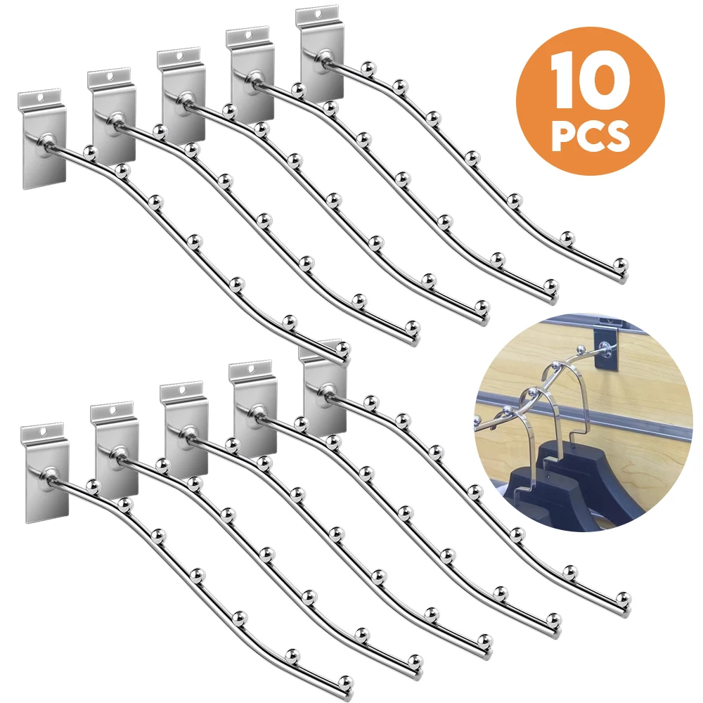 10 Pcs Waterfall Clothes Display Curved Hook for Wall