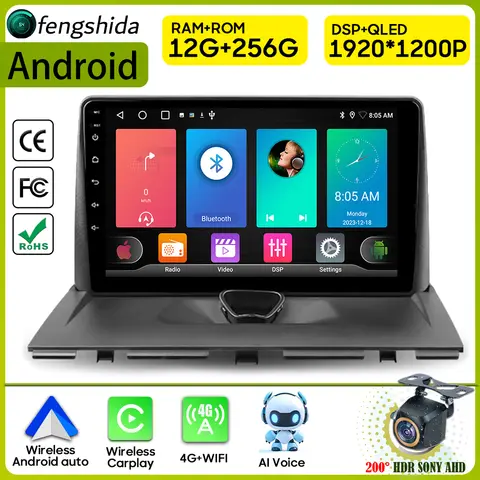 자동차, 라디오, Carplay, 푸조, 전문가, 시트로엥, Jumpy, 피아트 스쿠도, Toyota Proace 2007-2017 내비게이션 GPS 안드로이드 자동 스테레오 멀티미디어 플레이어 5G 와이파이 비디오 2din 없음
