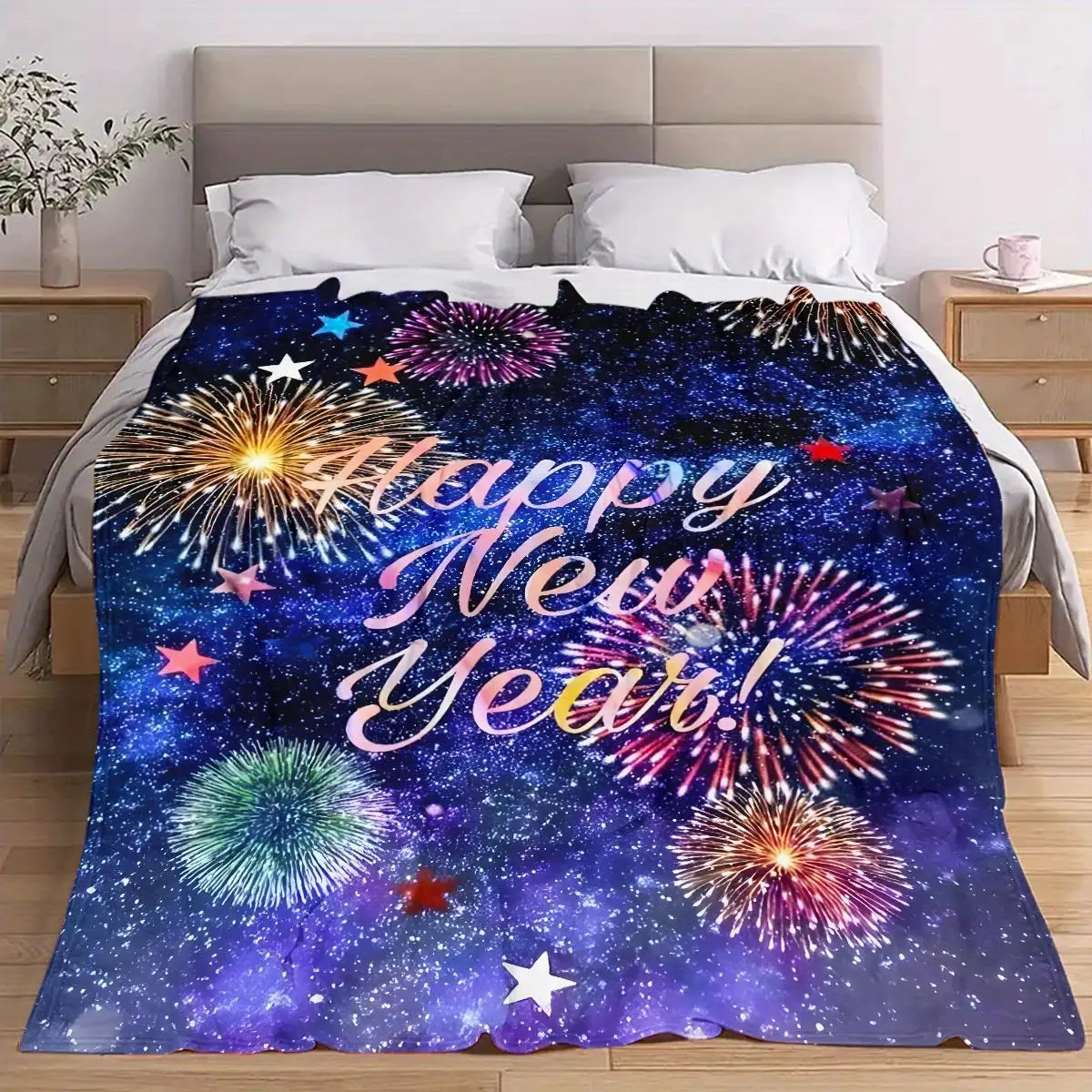 

Fantasy Romantic Fireworks New Year Blanket Gorgeous Gorgeous Fireworks New Year Home Decor Ambiance Sofa Bedroom Available