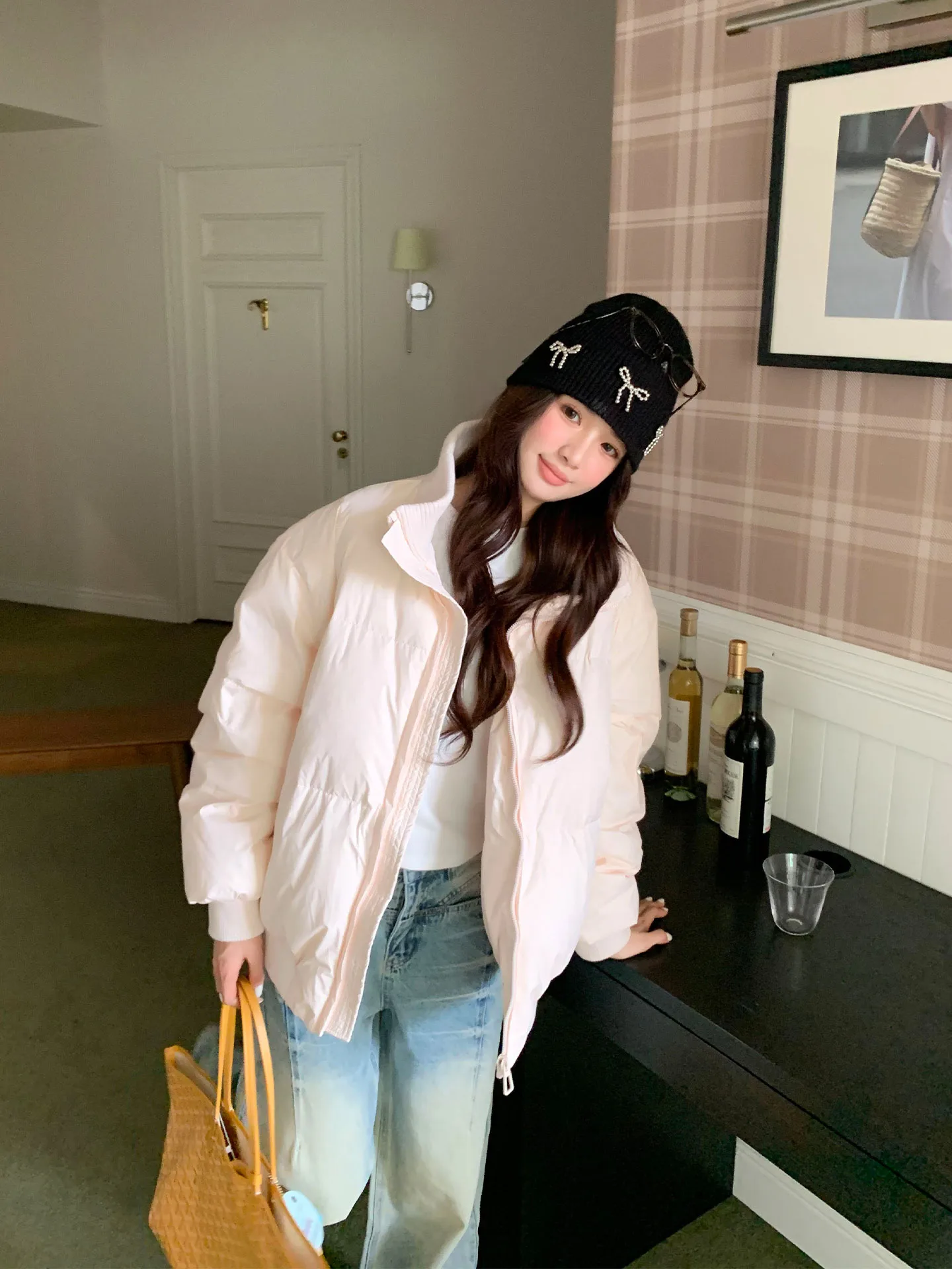 

Lightweight Padded Jaet Women's Loose Fit Bread Sle Du down Outerwear Stand Collar Casual Sle Winter Coat