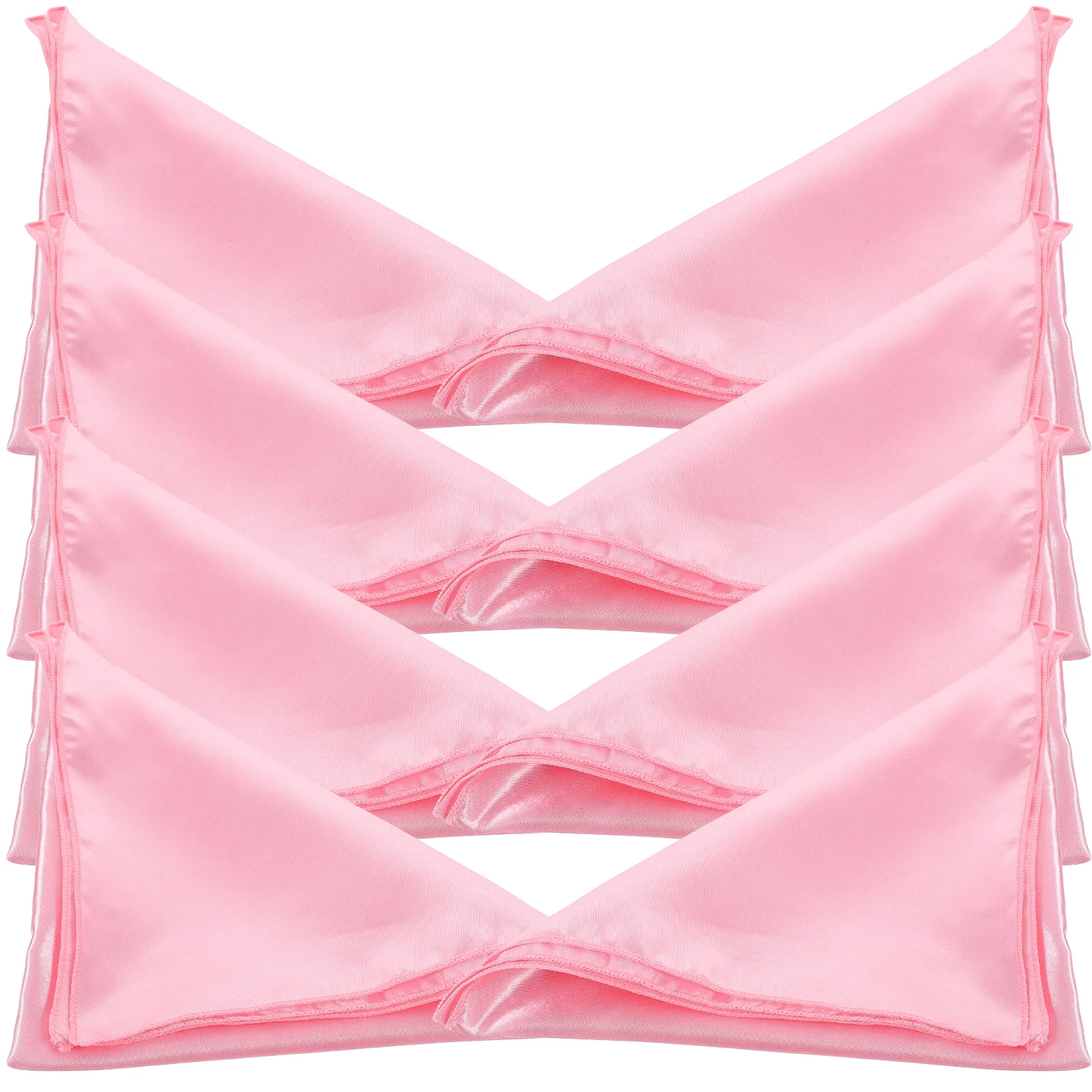 

8pcs Satin Napkins Cloth 43x43cm Peach Pink Washable Reusable Water Absorption Hotel Home Party Wedding Table Napkins