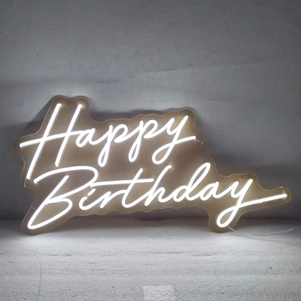 Customizable Happy Birthday Neon Light Sign LED Lamp for Party Wall Decor Birthday Gift Bar Rave Home Decor