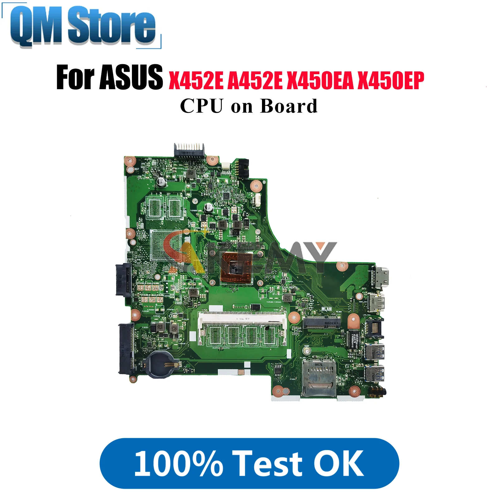 

Материнская плата для ноутбука X450EA для ASUS VivoBook X450EA A452E X450EP X450E X452E, материнская плата для ноутбука с процессором, 100% тестирование, ОК, быстрая доставка