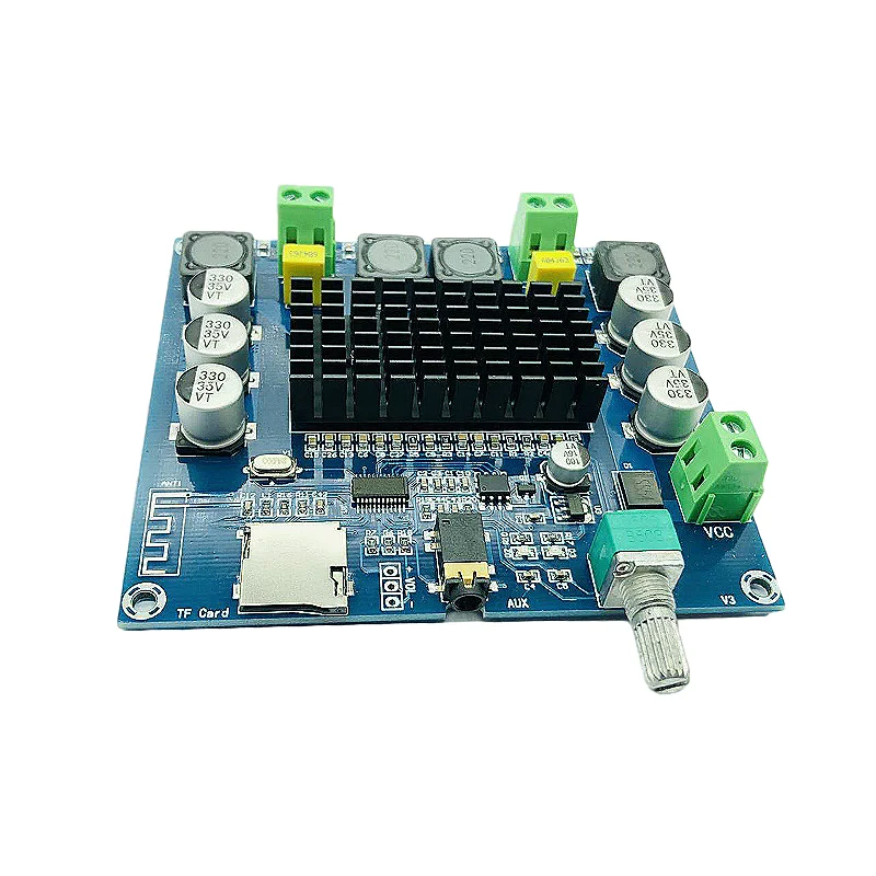 XH-A105 Digital Bluetooth Power Amplifier Board Ultra Long Range Support AUX Onboard Potentiometer TDA7498 Double 100W