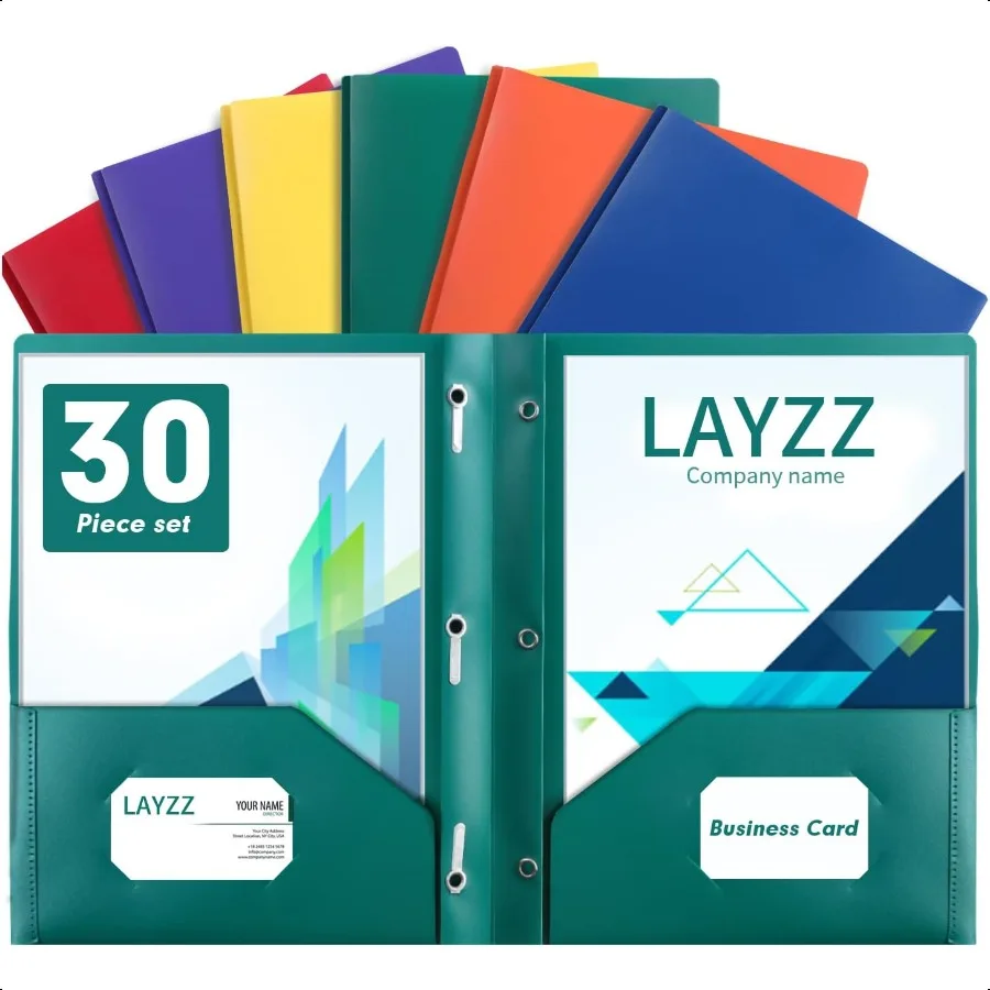 

Plastic Two Pocket Folders with Prongs 30 Pack Heavyweight Letter Size Plastic Folders with Pockets and Prongs Poly Plastic Fol