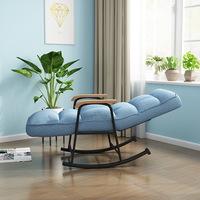Home Living Room Bedroom Rocking Chair Nordic Sitting Simple Single Sofa Chair Lazy Lunch Break Balcony Leisure Rocking Chair