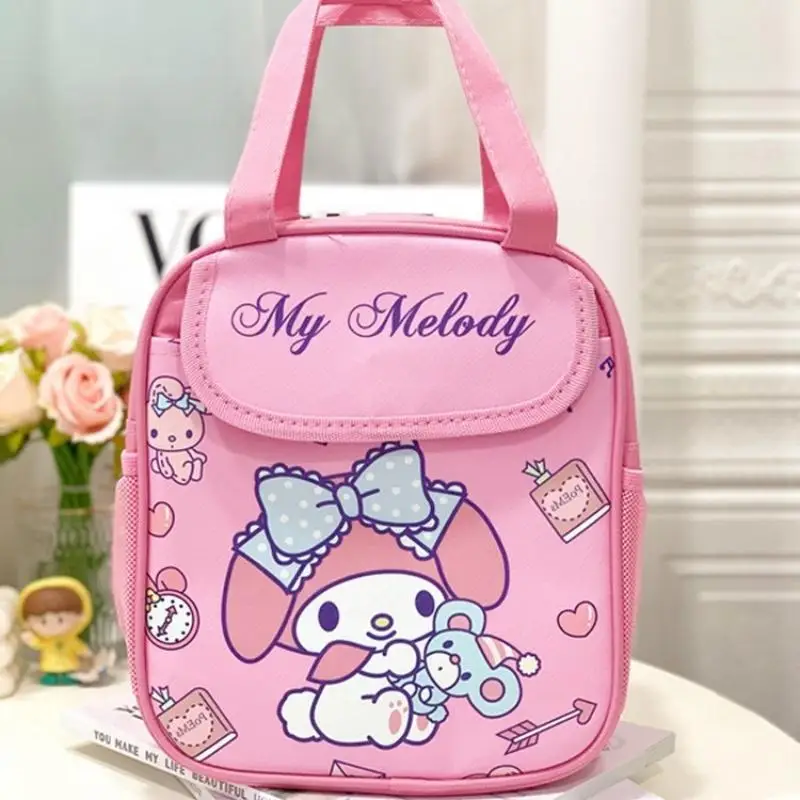 Hello Kitty Sanrio Kuromi High-Capacity Lunch Box Bag Portable Lovely Cartoon Lunch Box Portable Storage Bag Student Bag Gifts