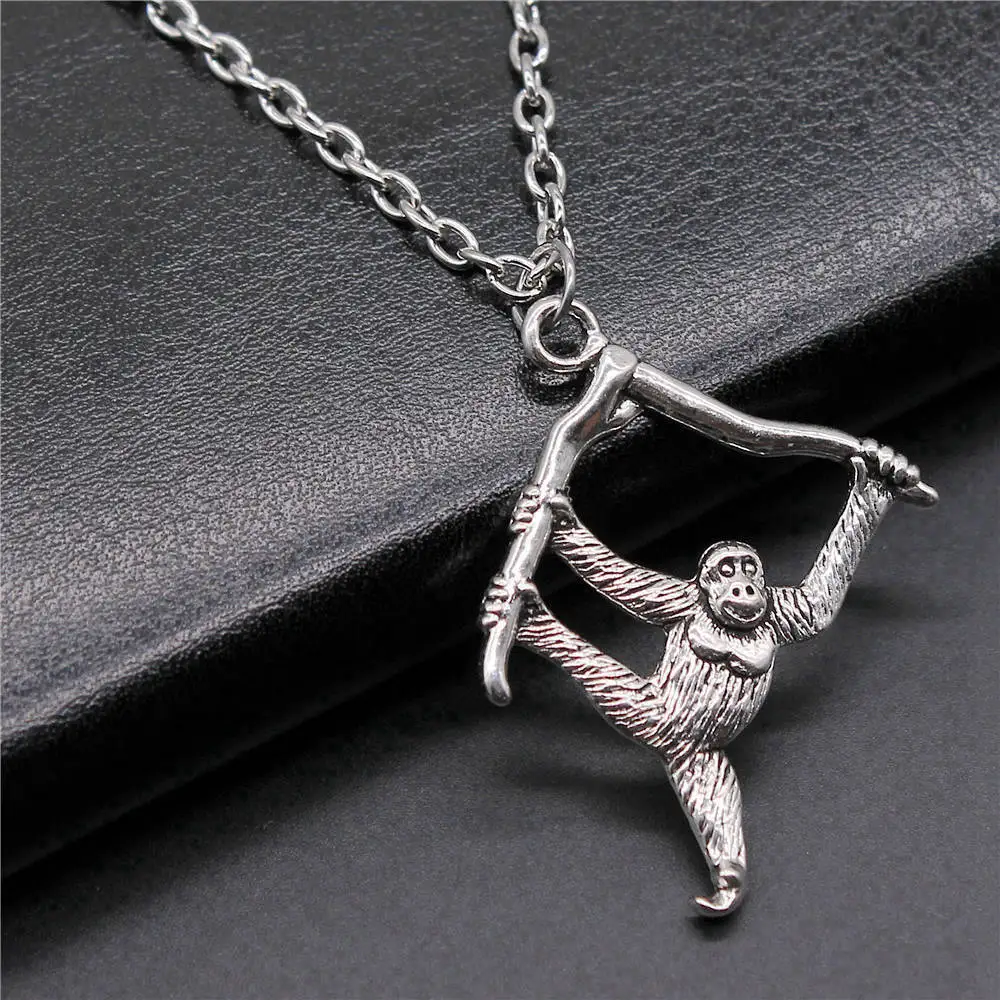 1pcs Orangutan Monkey Man Necklace Diy Accessories Jewelry Making Supplies Supplies Chain Length 70cm OR 45+4cm