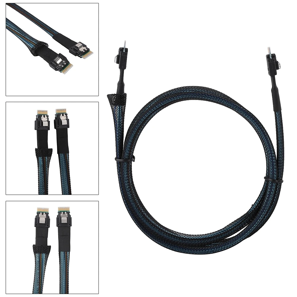 Cabledeconn Slim SAS 38pin SFF-8654 to SFF-8654 Server HDD Data Transmission Cable 1M