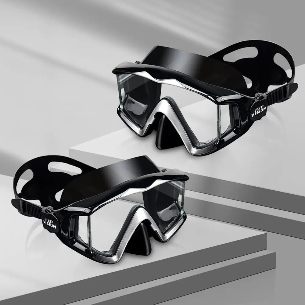 

3D Tempered Glass Snorkel Mask with Nose Pocket for Diving, Snorkeling, and Swimming