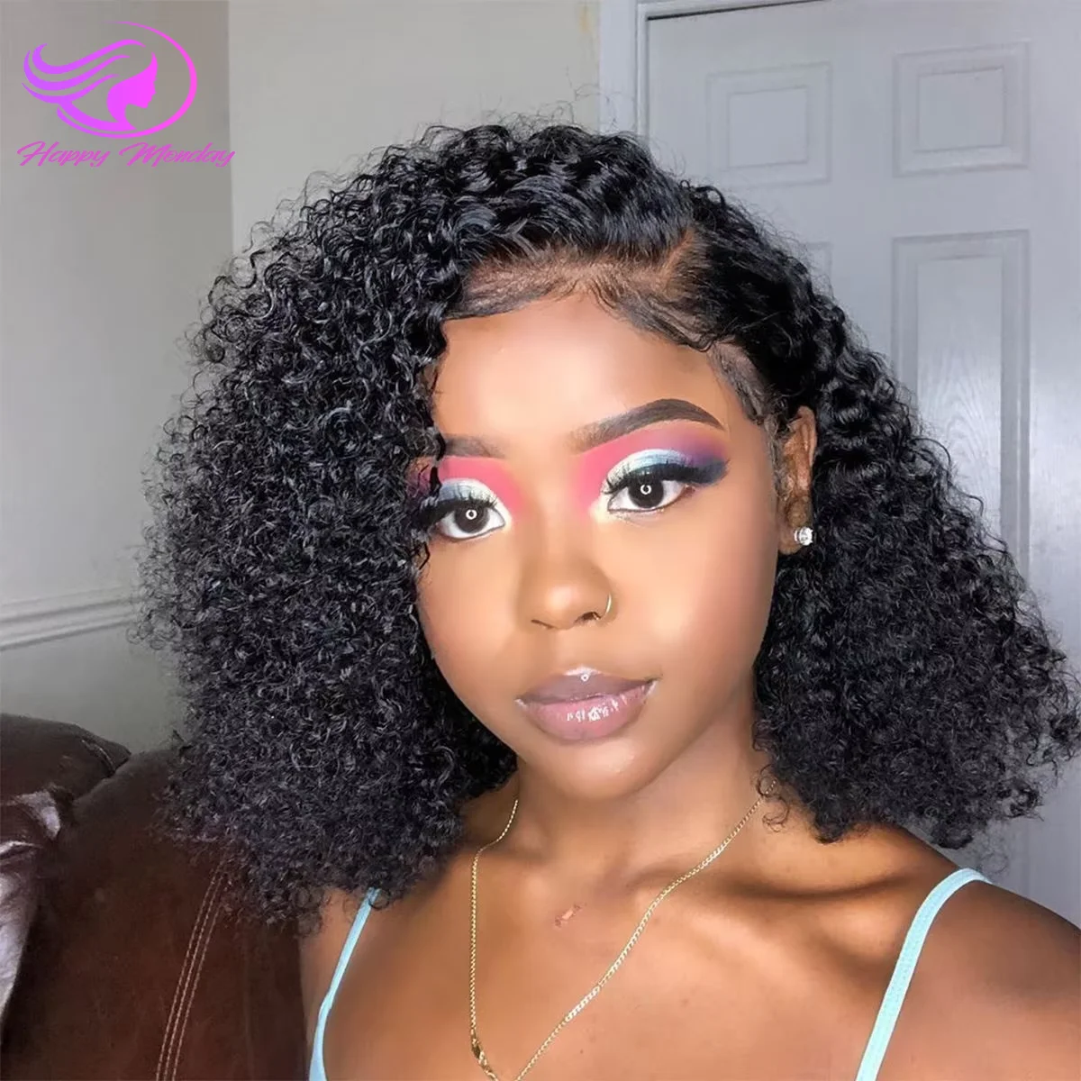 

Deep Wave Bob Wig 13x4 Lace Frontal Wig Human Hair Brazilian Natural Hairline Short Curly 4x4 Closure Wig Remy Hair Preplucked