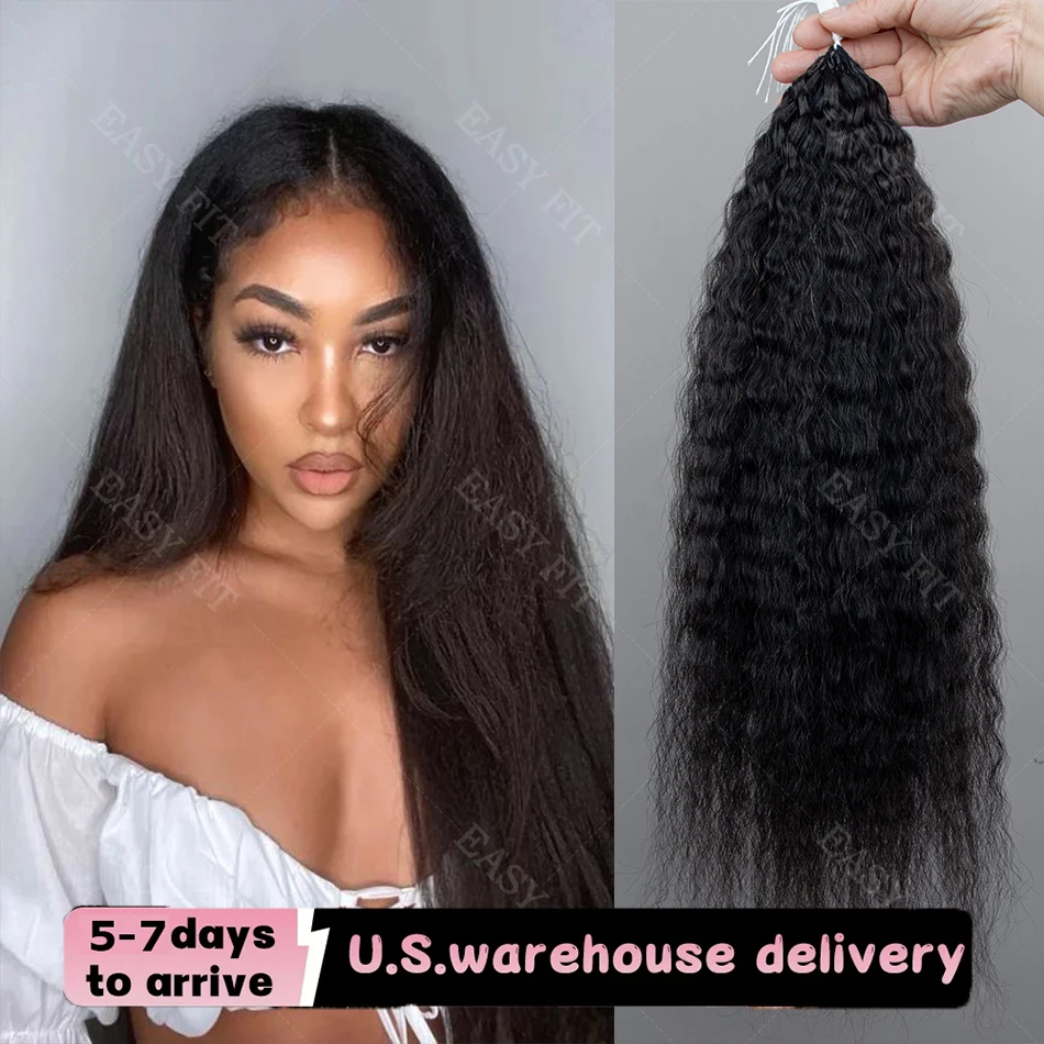 

Невидимые прямые волосы 12A Kinky Straight Feather Crochet, без узлов, предварительно разделенные пучки с нитью для наращивания, натуральные человеческие волосы