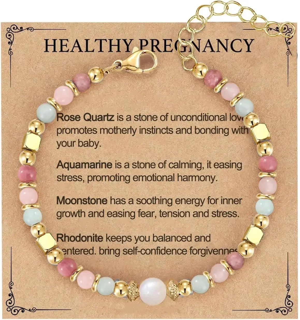 Healthy Pregnancy Bracelet for Mother New Mom, Pregnancy Gifts for Expecting Mom