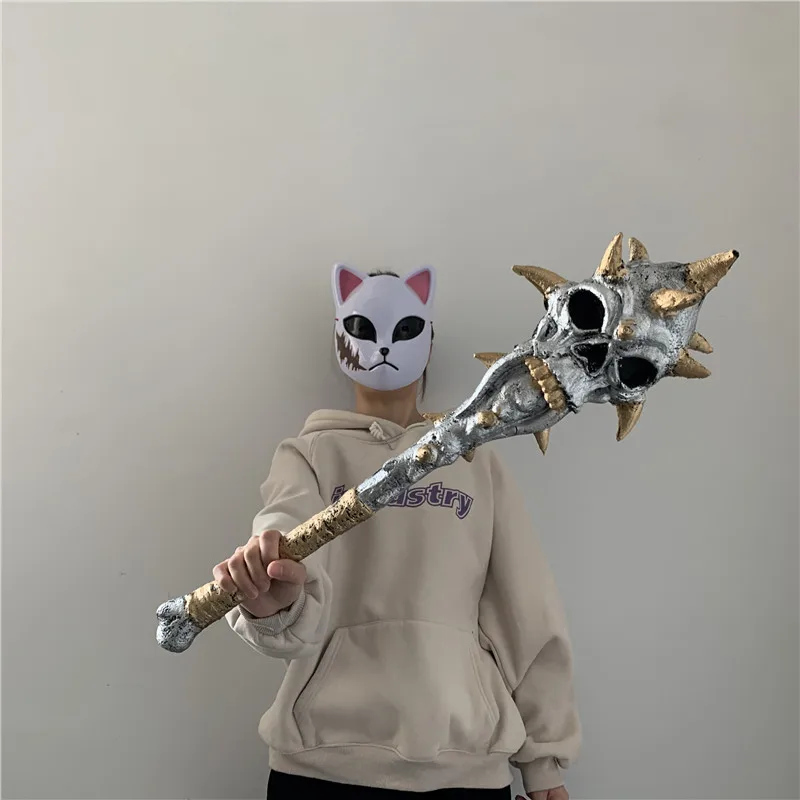 60 سنتيمتر تأثيري الرعد الصولجان الحرب الوحش التضحية المطرقة سلاح دور اللعب القراصنة شبح الصولجان بولي Toy لعبة هالوين مخيف الدعائم 1:1