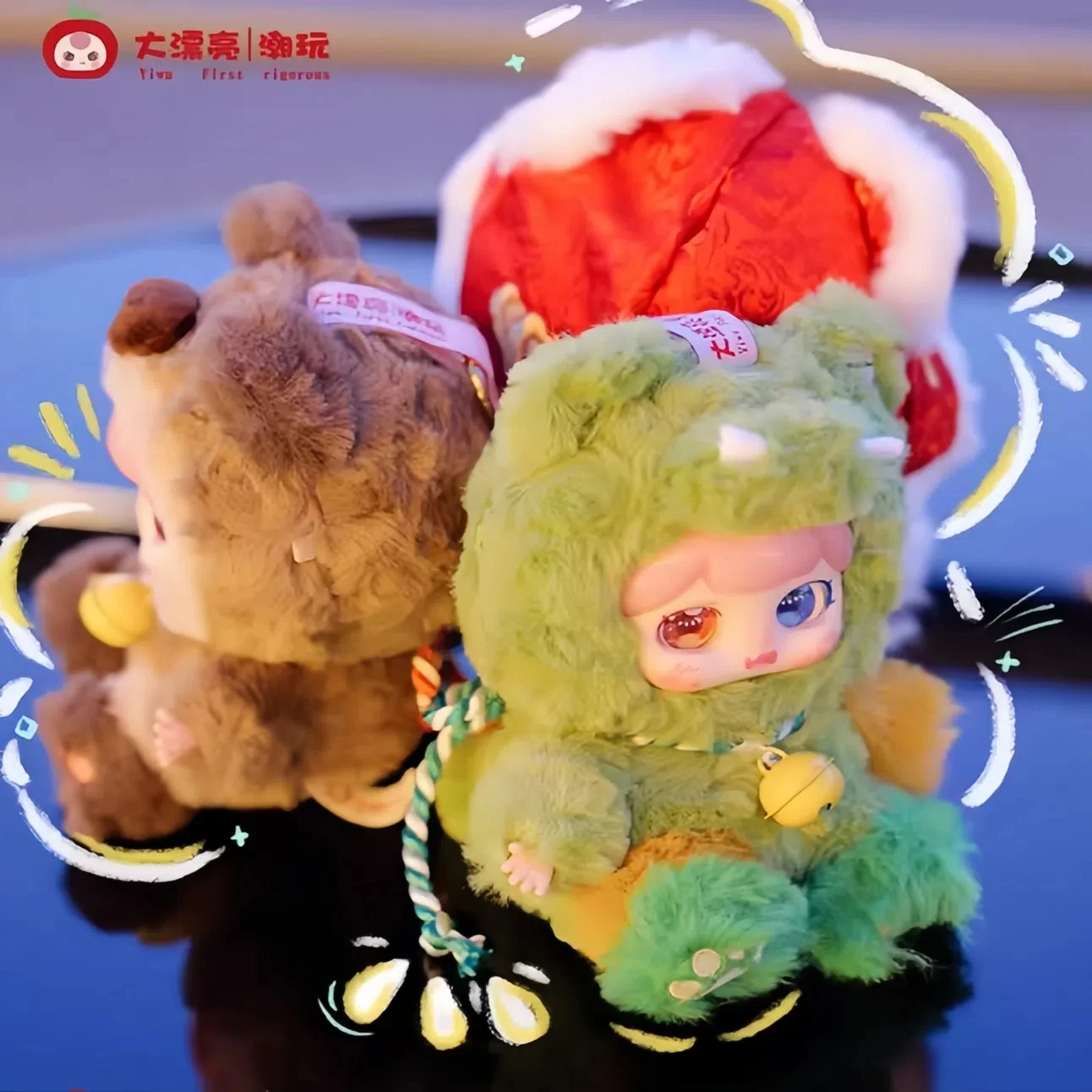 

[Специальная цена] Натуральная игра Babythree Bubble Blessing Good Luck Bell Плюшевая глухая коробка Подвеска Украшения Милая кукла Подарок для девочки