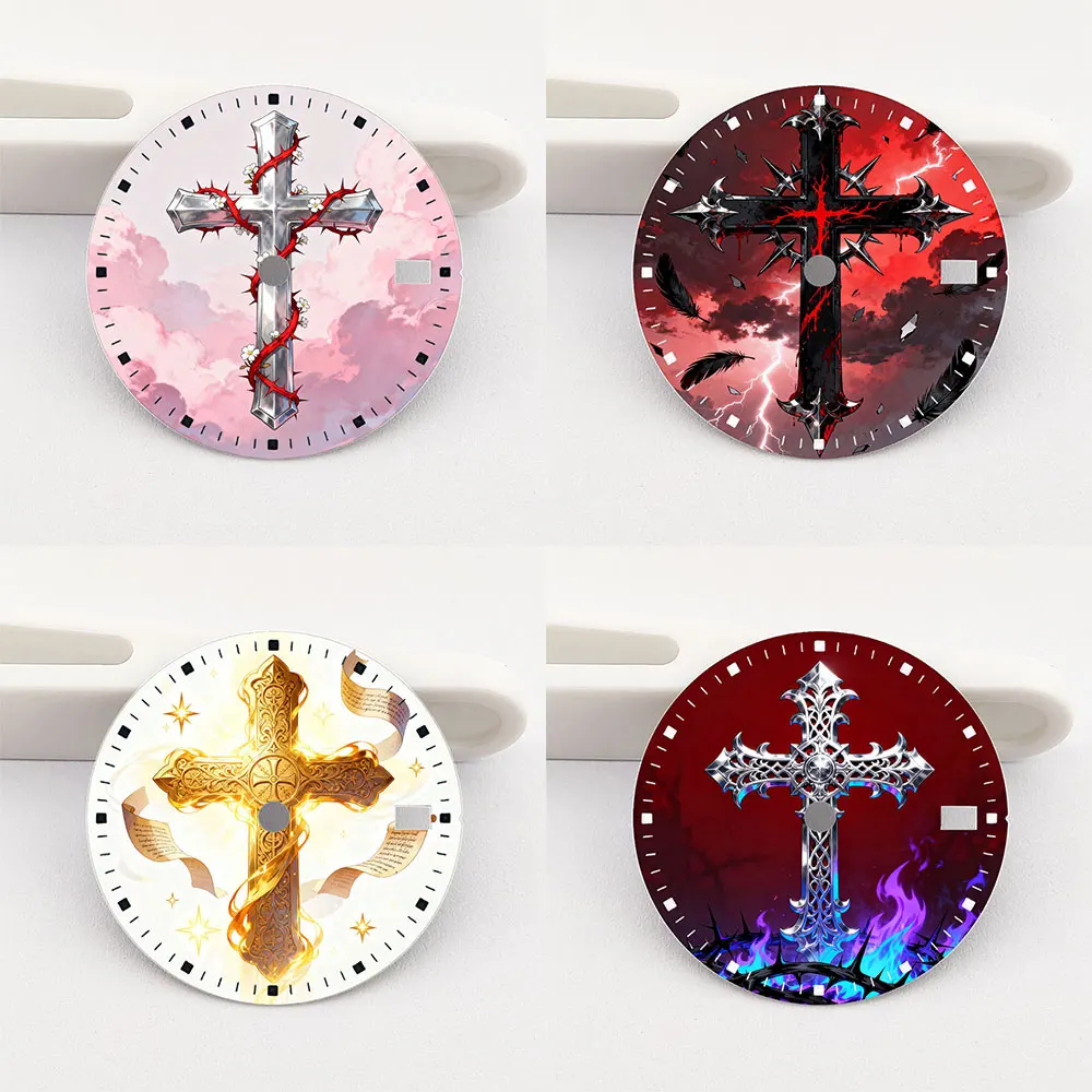 285mmの十字型ダイヤルnh35ダイヤルクリエイティブカラープリントシリーズダイヤルは、nh35-36ムーブメントウォッチアクセサリーに適しています。