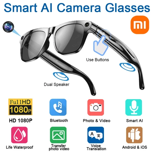 Xiaomi 4K HD AI gafas inteligentes Chat GPT 100MP cámara Bluetooth llamada 260Mah batería asistente de voz Control gafas inteligentes 2025