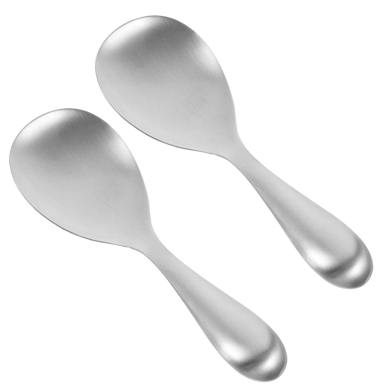 

2Pcs Stainless Steel Rice Spoons Oil Free Surface Large Scoop for Convenient Serving Perfect Home Kitchen Restaurant Cooking
