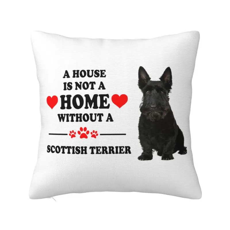 Scottish Terrier Cushion Cover 45x45 cm Polyester Soft Throw Pillow Case For Sofa Car Seat Living Room Decoration Pillowslip
