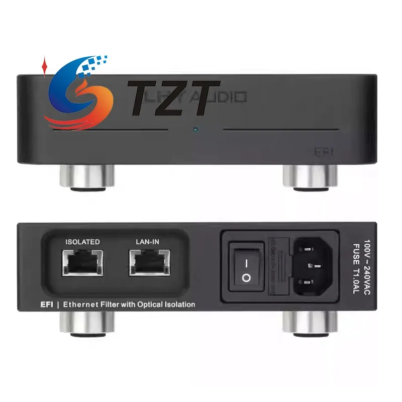 

TZT Silvery/Black EFI HiFi Audio Photoelectric Isolator Ethernet Signal Noise Purifier Linear Power Supply Filter