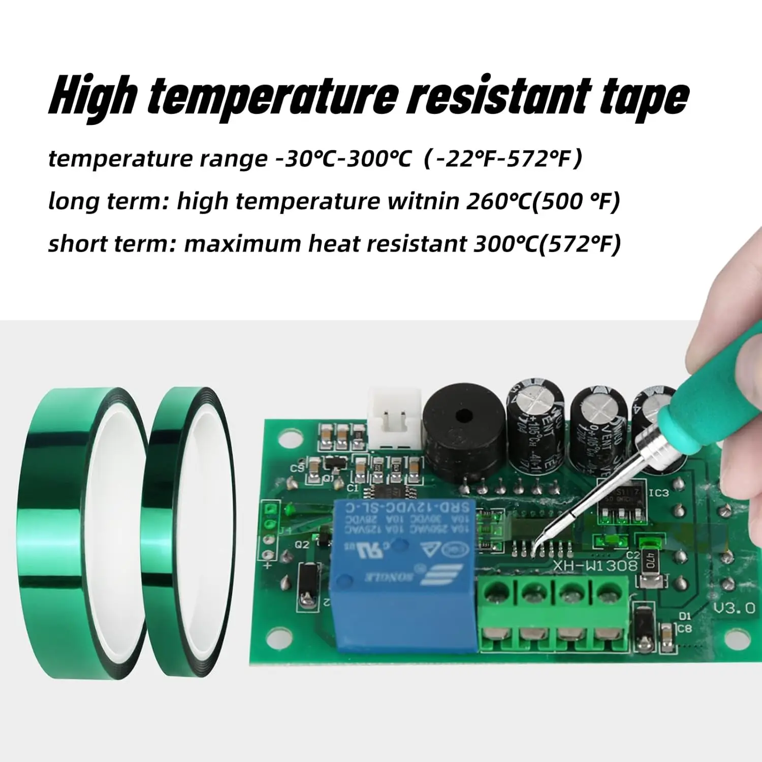 Zielona taśma z folii PET 3mm ~ 100mm odporna na wysoką temperaturę PCB lutowanie SMT powłoka tarcza izolacja taśmy ochronne paski