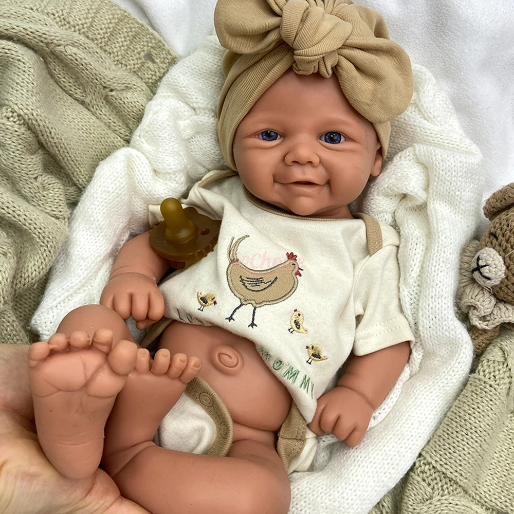 17 pulgadas cuerpo completo de silicona renacido bebé niña y niño Vivienne hecho a mano de alta calidad muñeca renacimiento realista para la colección de artista