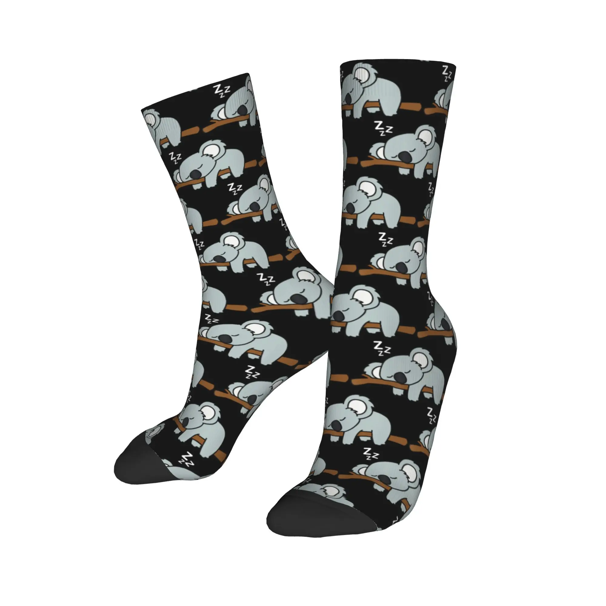 Cool Cute Lazy Koala Bear Napping Dress Soccer Socks  Polyester Long Socks for Unisex Breathable